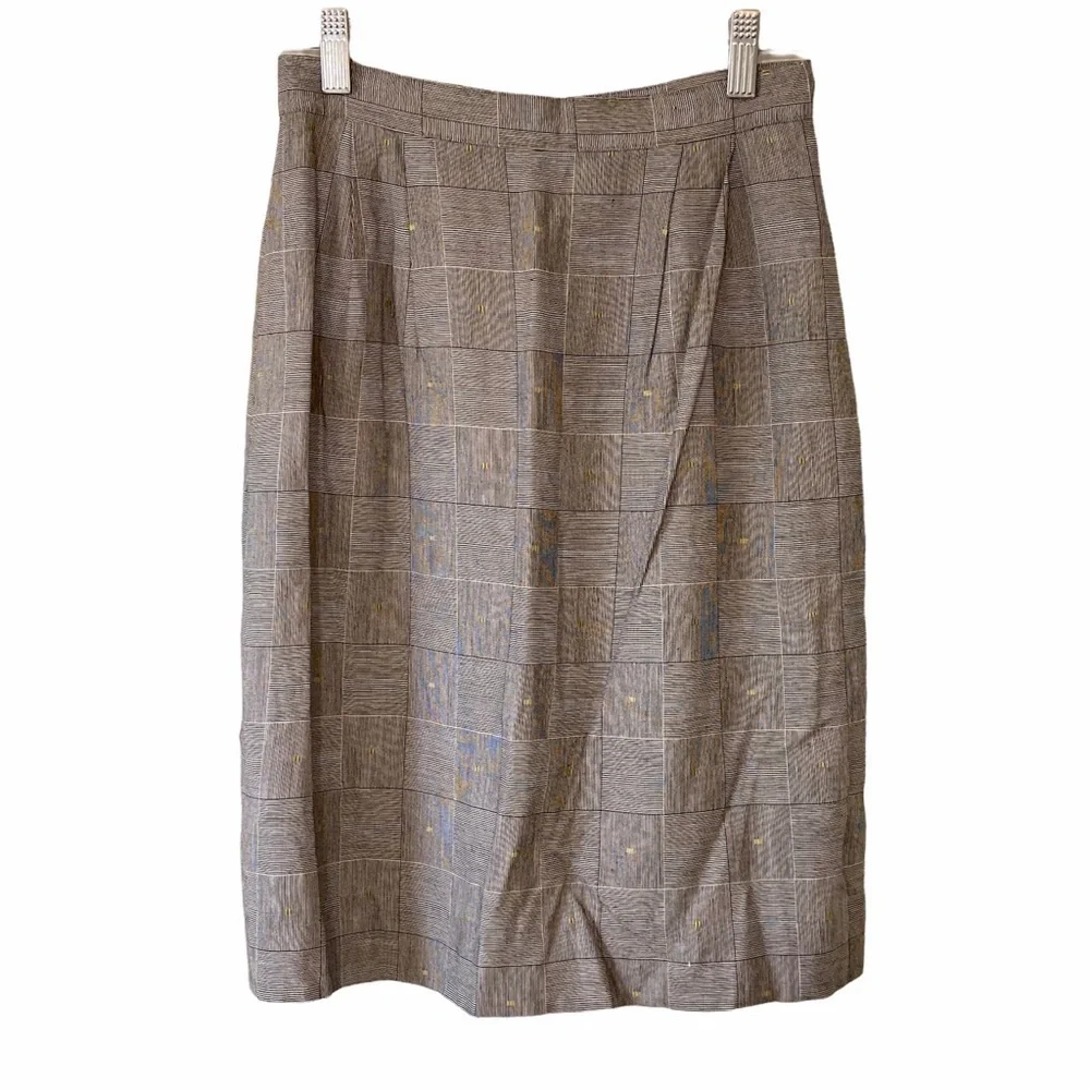 Vintage Plaid Gray with Yellow Accent Skirt Sz 4